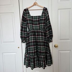 Hearts And Found Flannel Cotton Dress Lined Pockets New Plaid